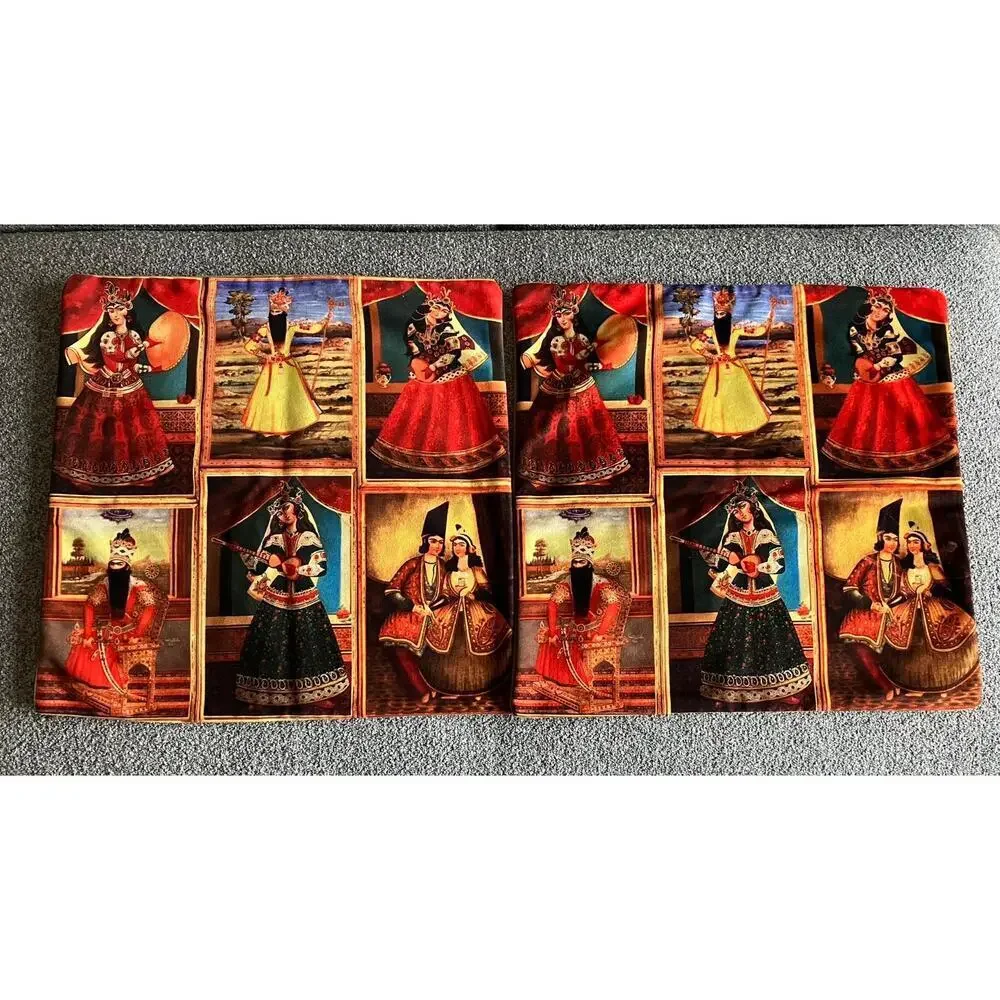 Persian Iranian Music Art Pillow Cover Sets of Two 16 Inch X 16 Inch